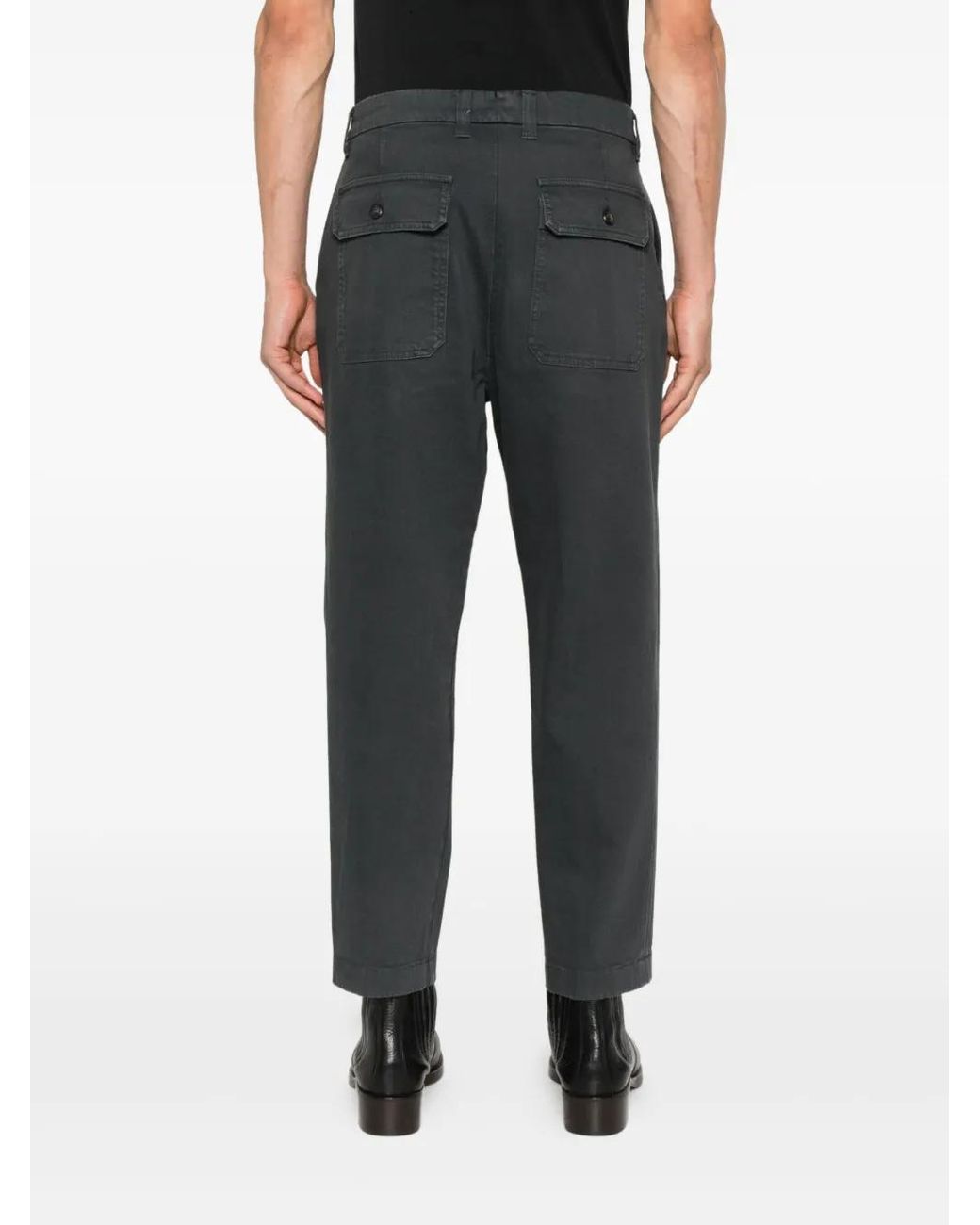 Eleventy Gray Pleated-Pocket Trousers for men