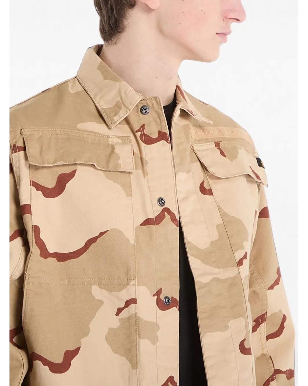 Alpha Industries Blue Chore Camouflage-Print Overshirt for men