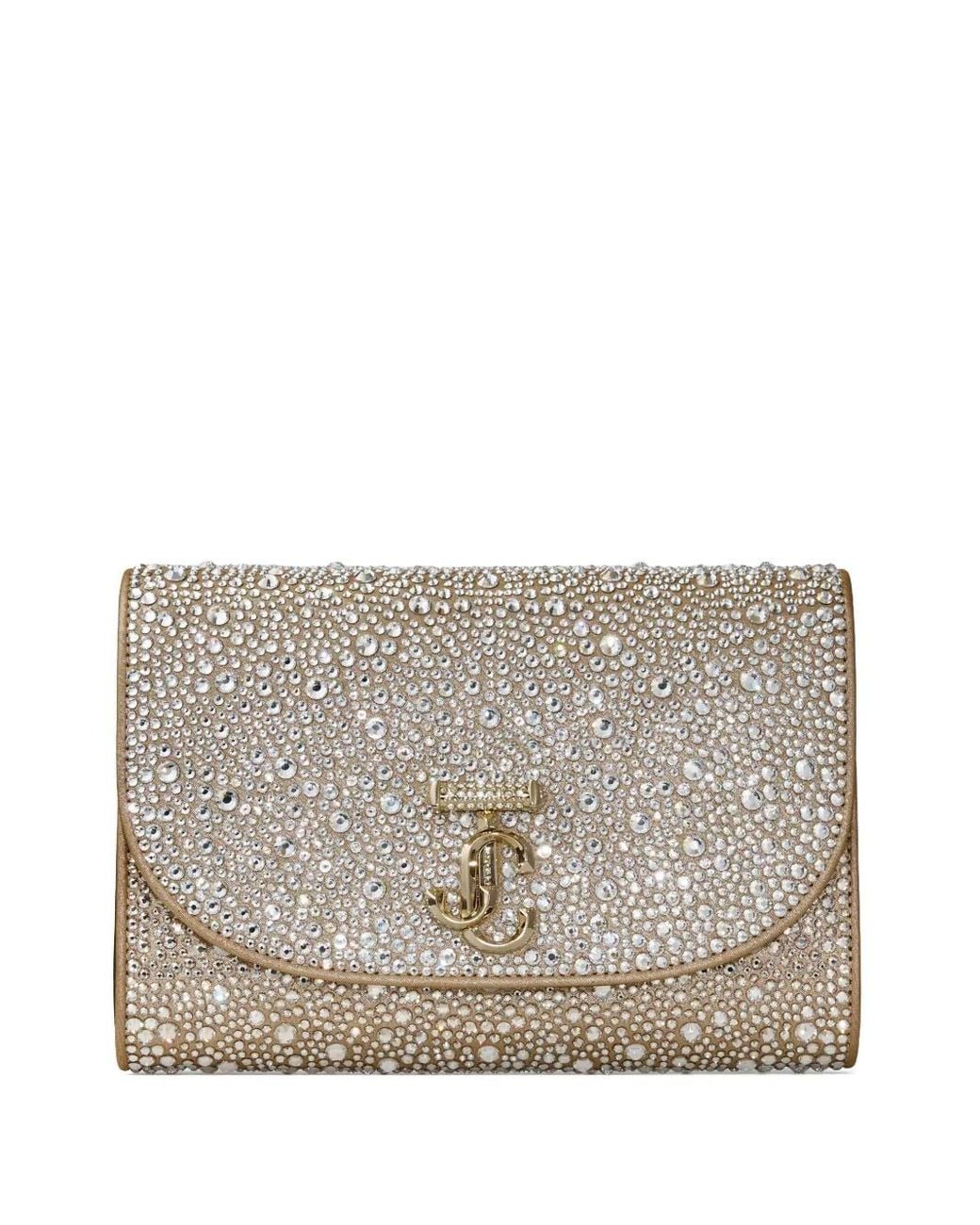 Jimmy Choo Gray Curve Embellished Shoulder Bag