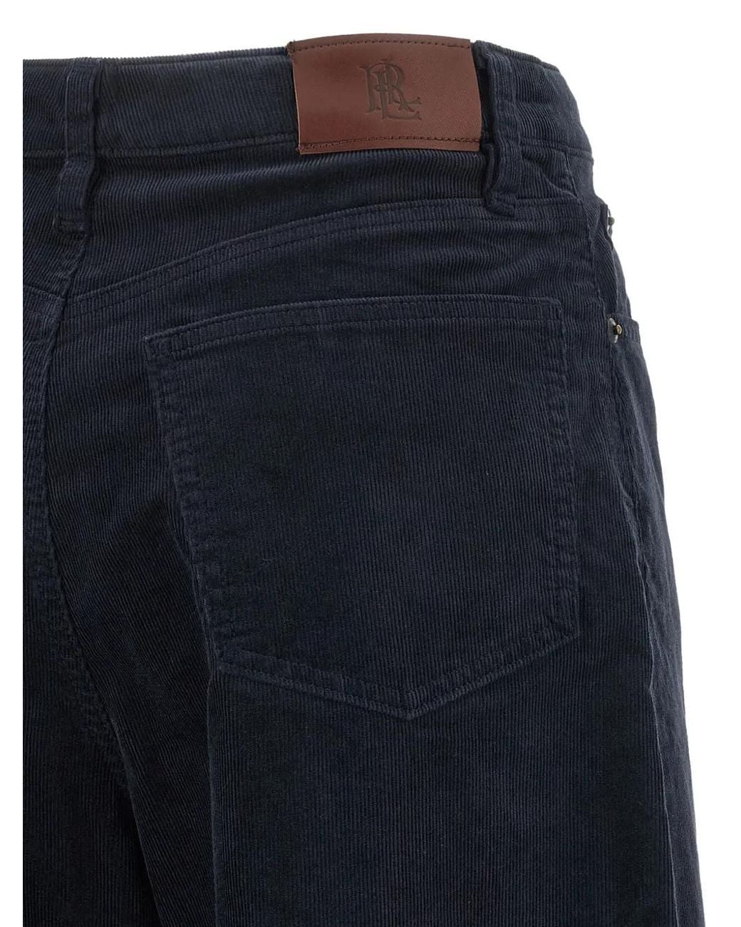 Ralph Lauren Blue Corduroy Wide-Leg Trousers