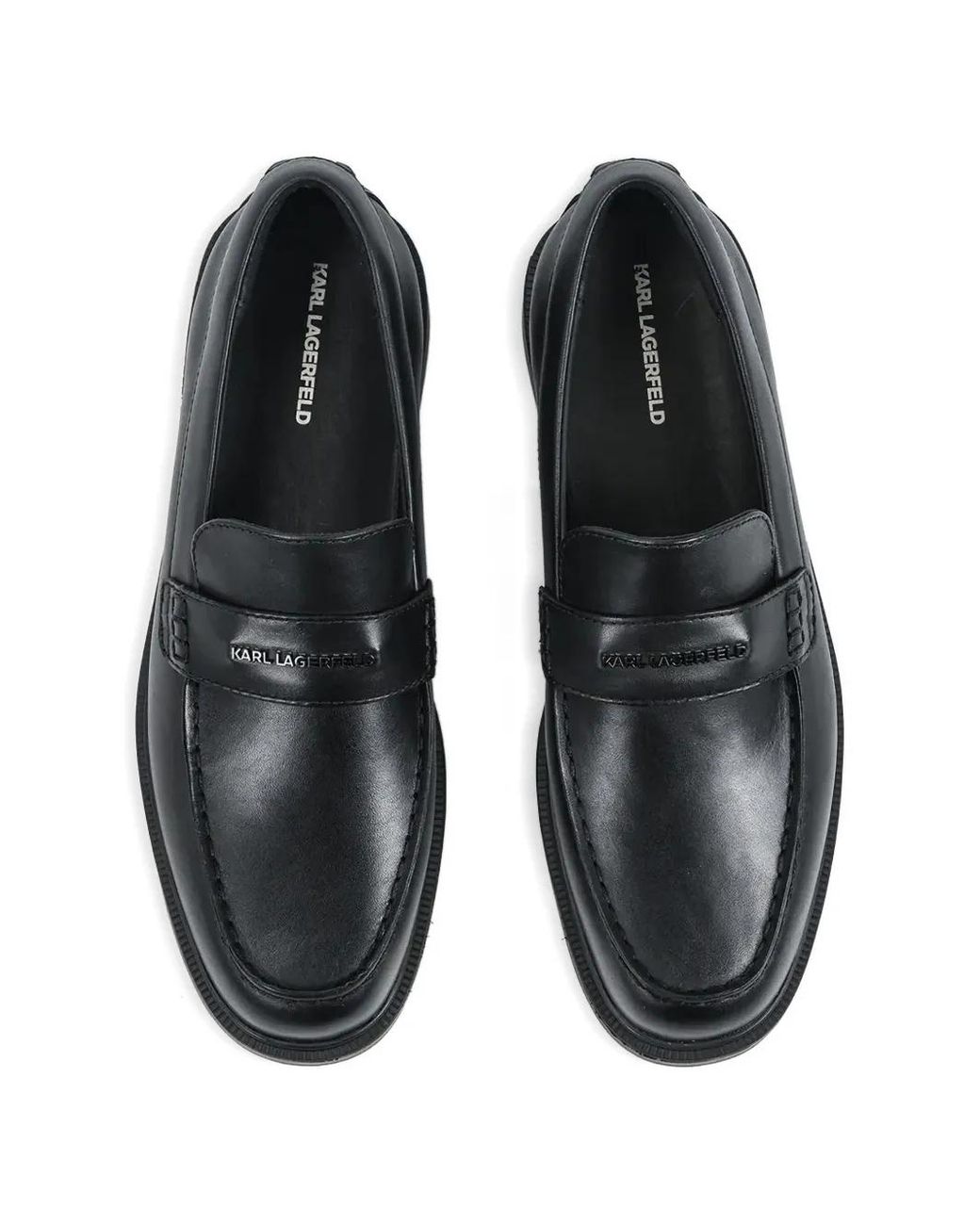 Karl Lagerfeld Black Strap Loafers for men