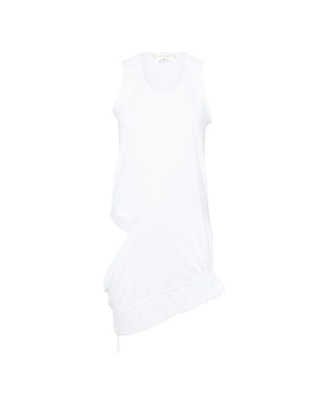Comme des Garçons White Cut-Out Asymmetric Top