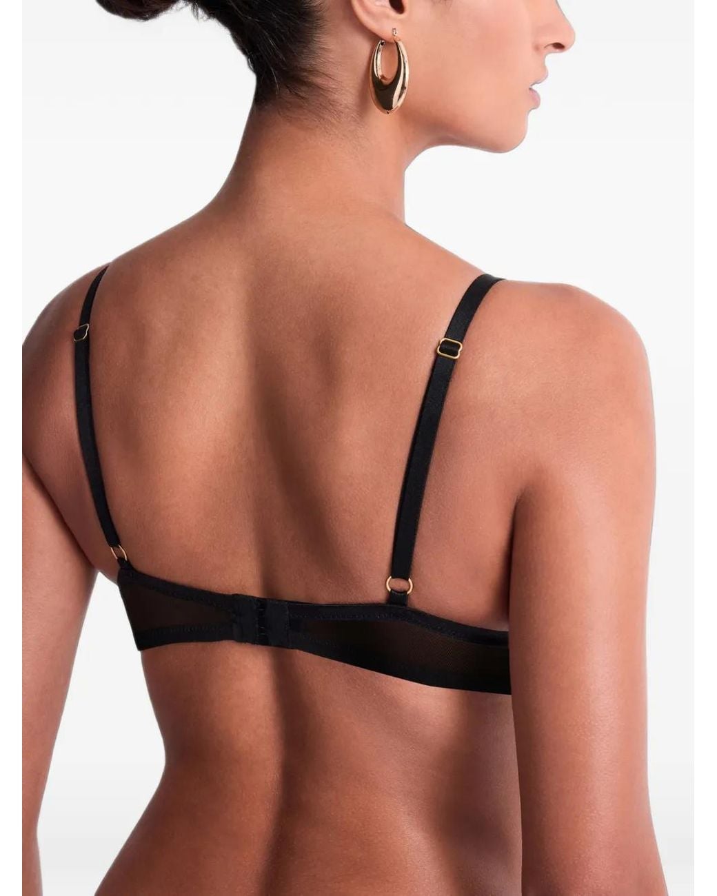 Aubade Black Cosmic Romance Embroidered Plunge Bra