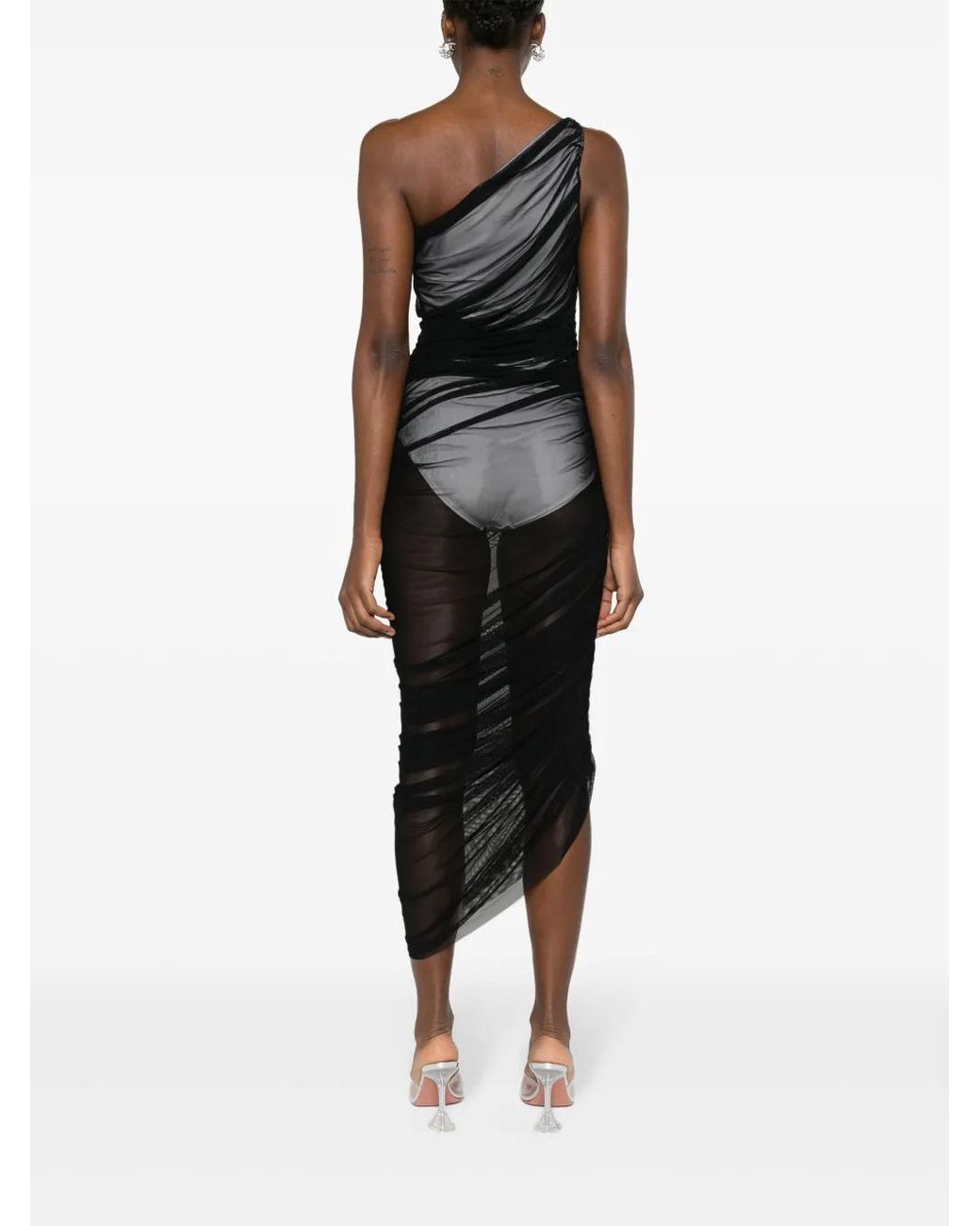 Norma Kamali Black Diana Asymmetric One-Shoulder Gown