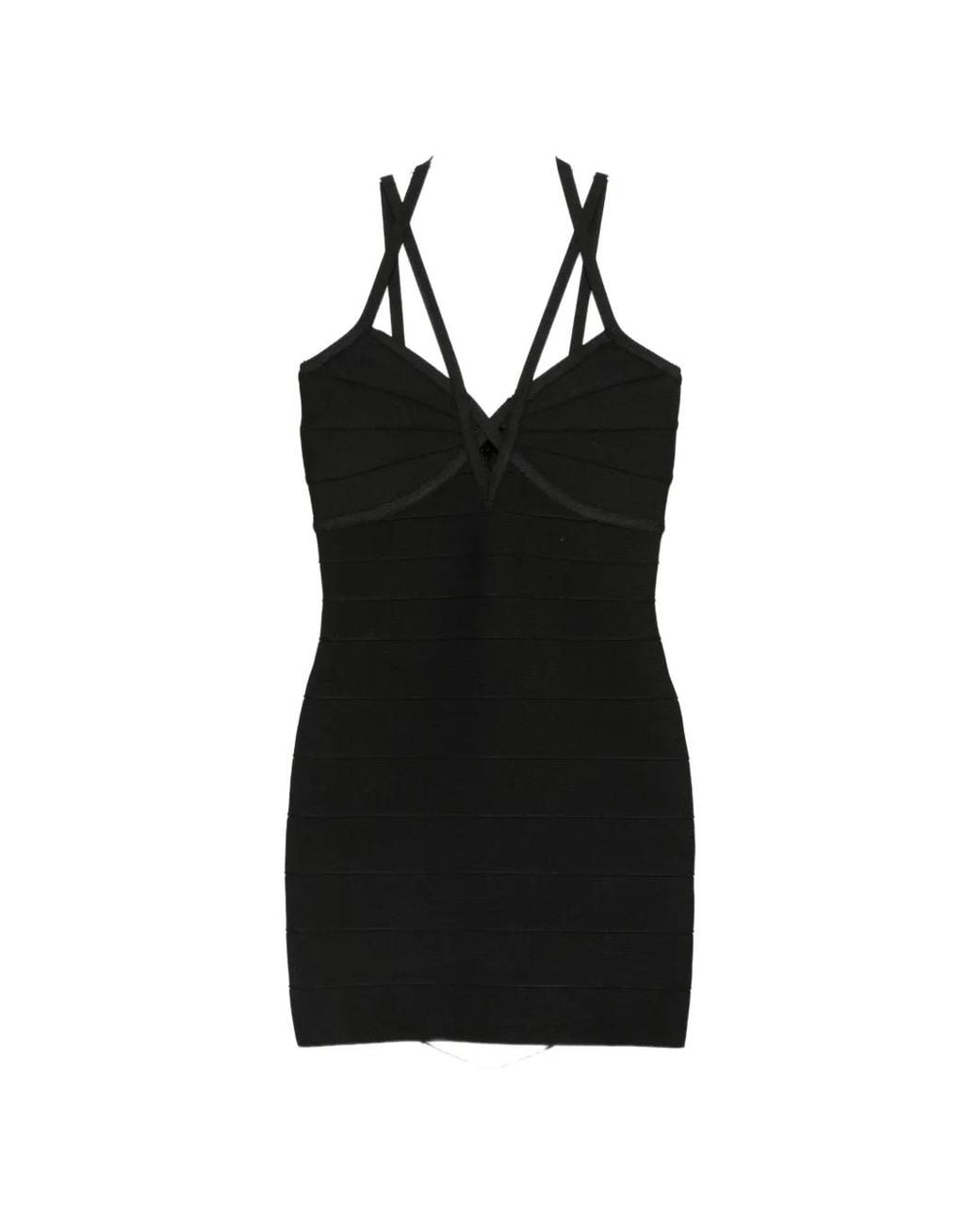 Hervé Léger Black Erin Strappy Mini Dress