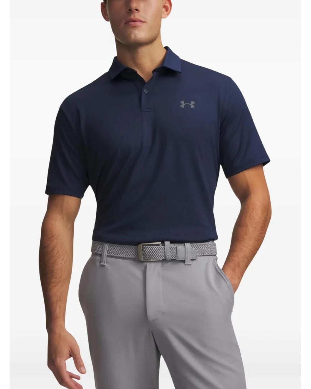 Under Armour Blue Logo-Print Short-Sleeve Polo Shirt for men
