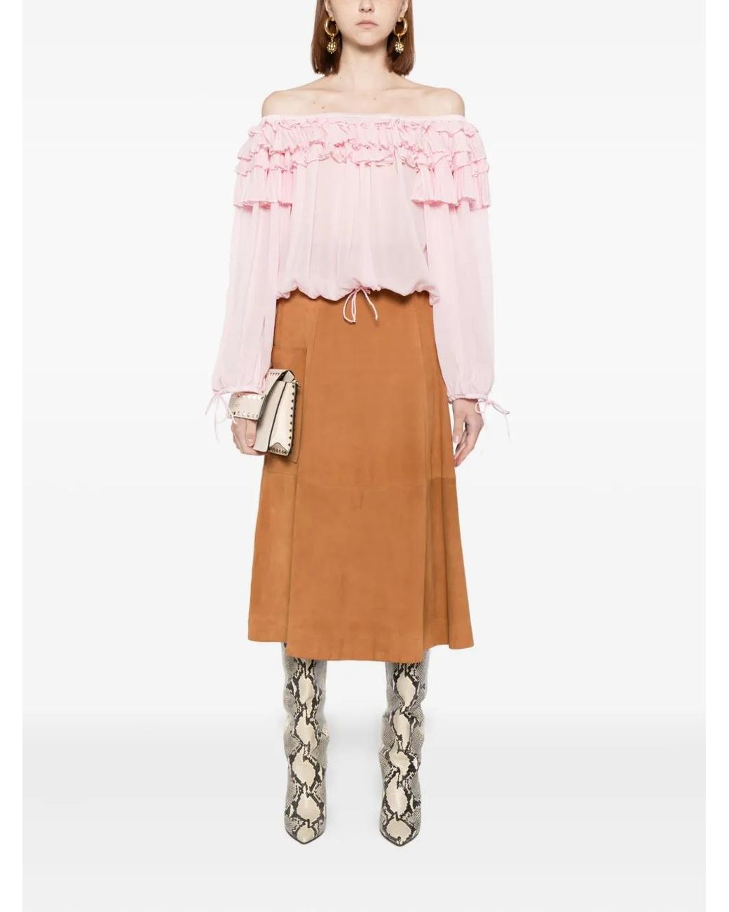 Cynthia Rowley Pink Ruffled Blouse