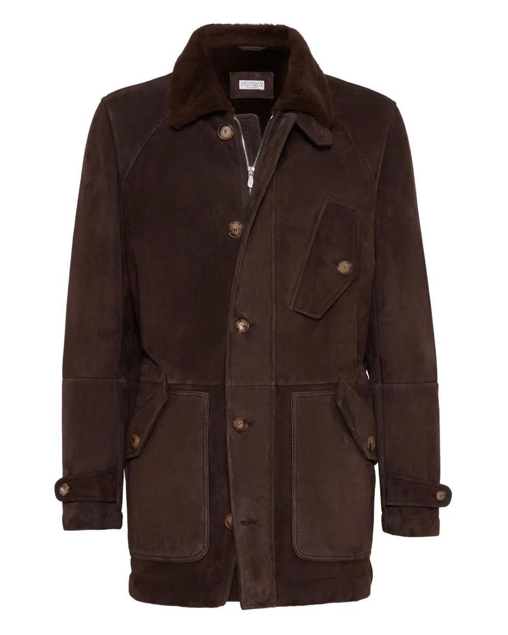 Abrigo Con Botones Brunello Cucinelli de hombre de color Brown