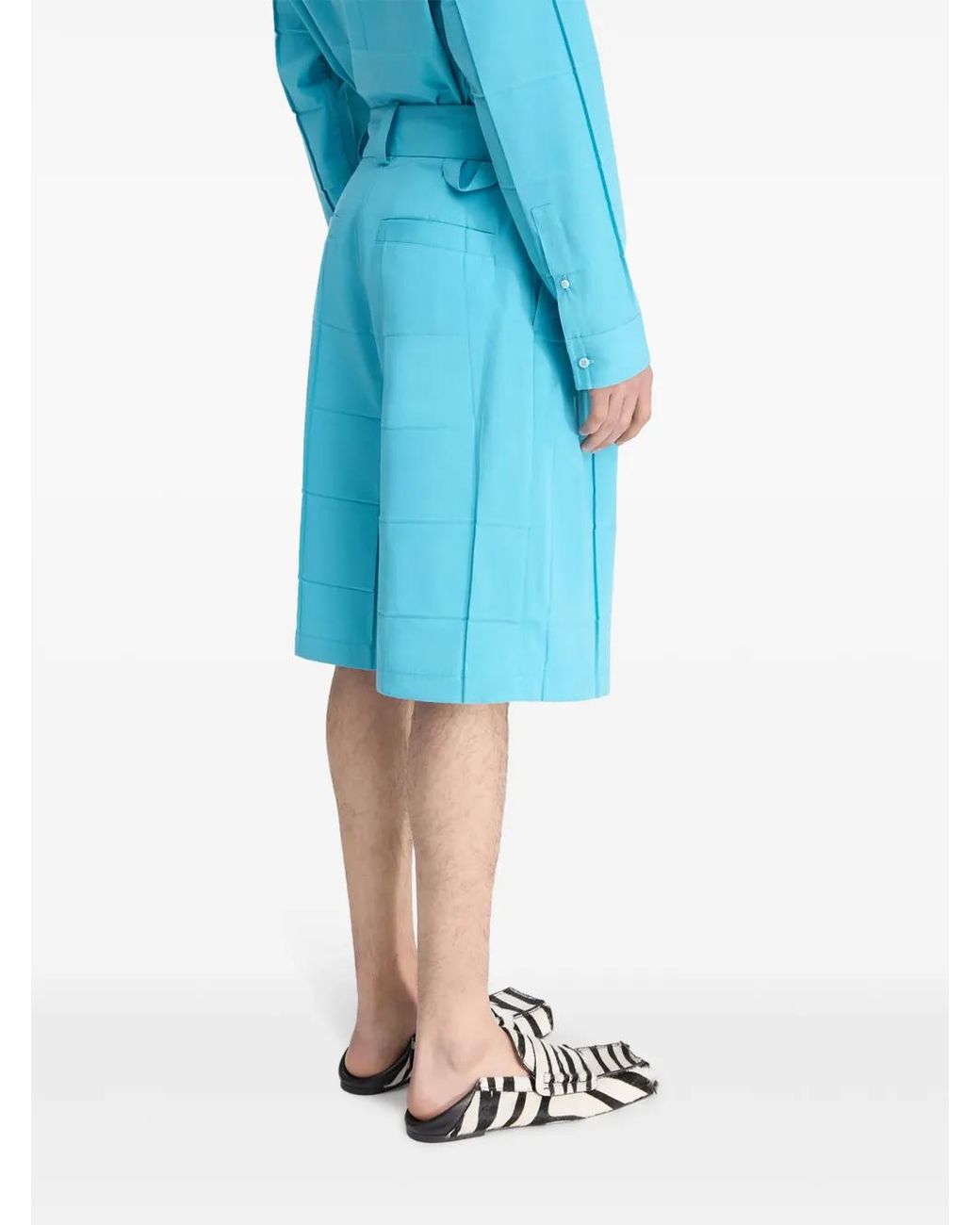 Jacquemus Blue The Navega Pleated Shorts for men