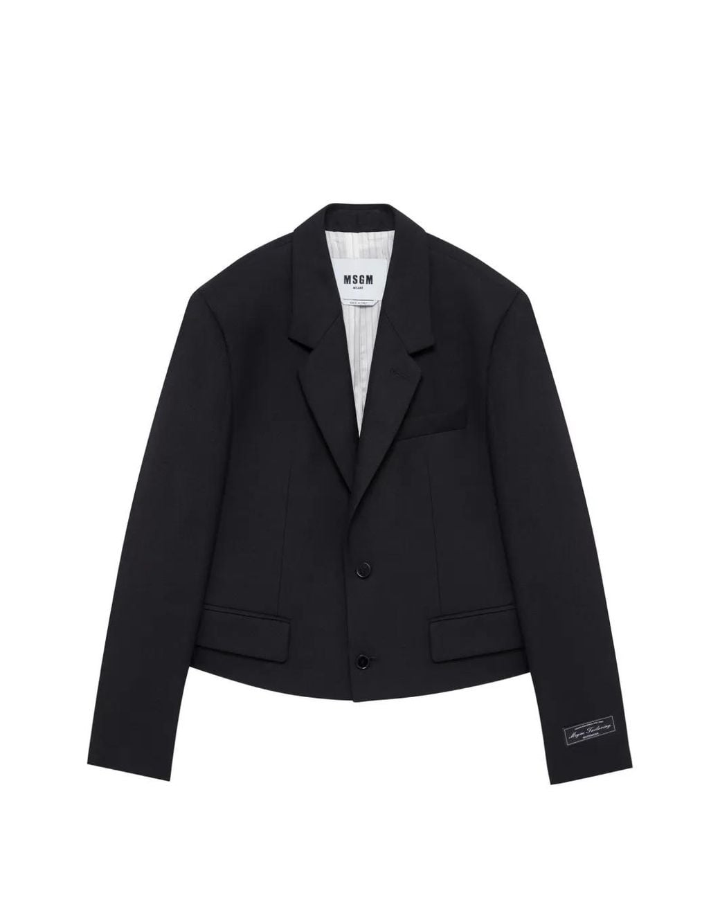 Veste Crop À Revers Crantés MSGM pour homme en coloris Blue