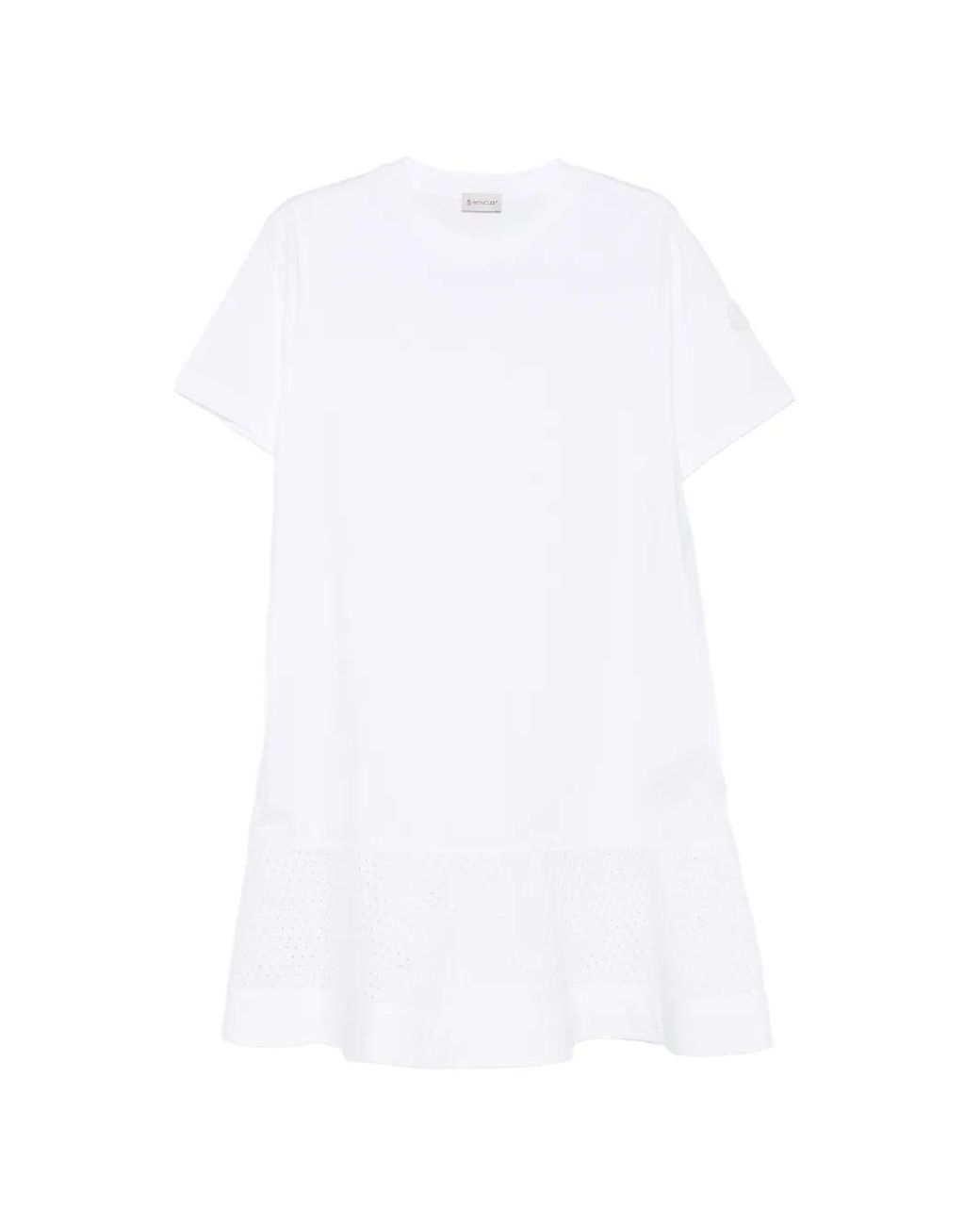 Moncler White Ruffled-Hem Mini Dress