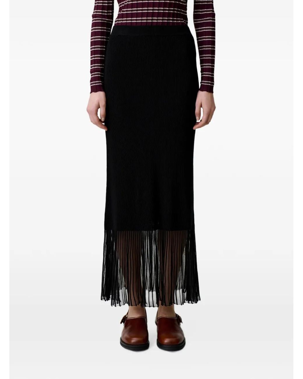 Claudie Pierlot Black Long Knitted Skirt