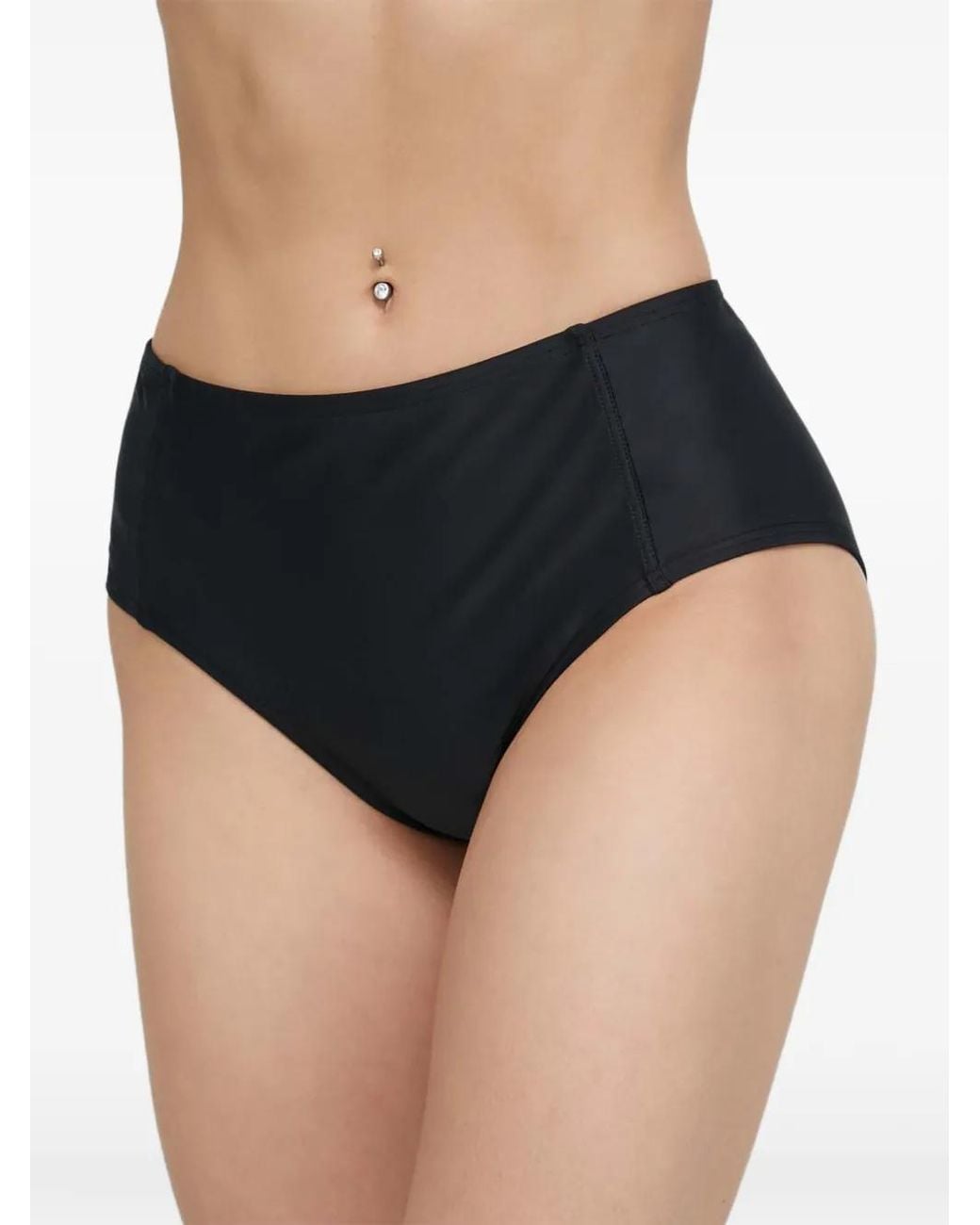 DKNY Black High-Waisted Bikini Bottoms