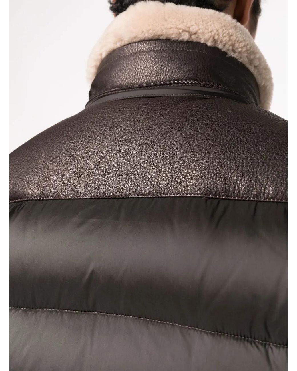 Moorer Black Panelled Down-Padded Jacket for men