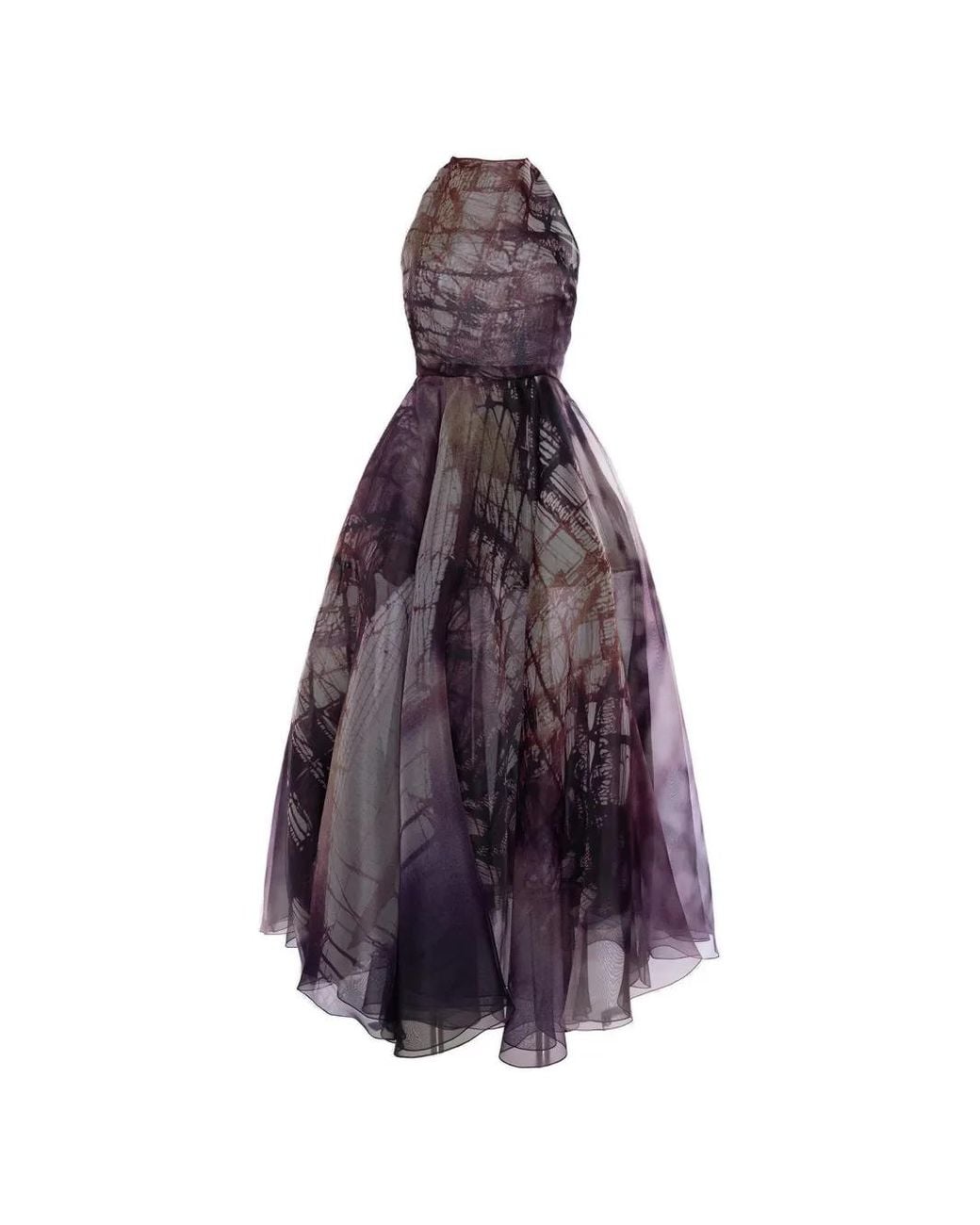 Roksanda Purple Nali Abstract-Print Sleeveless Maxi Dress