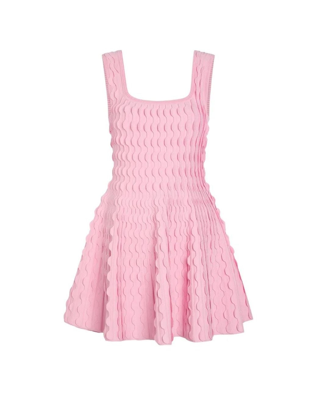 Jonathan Simkhai Pink Vanna Scalloped Knit Mini Dress