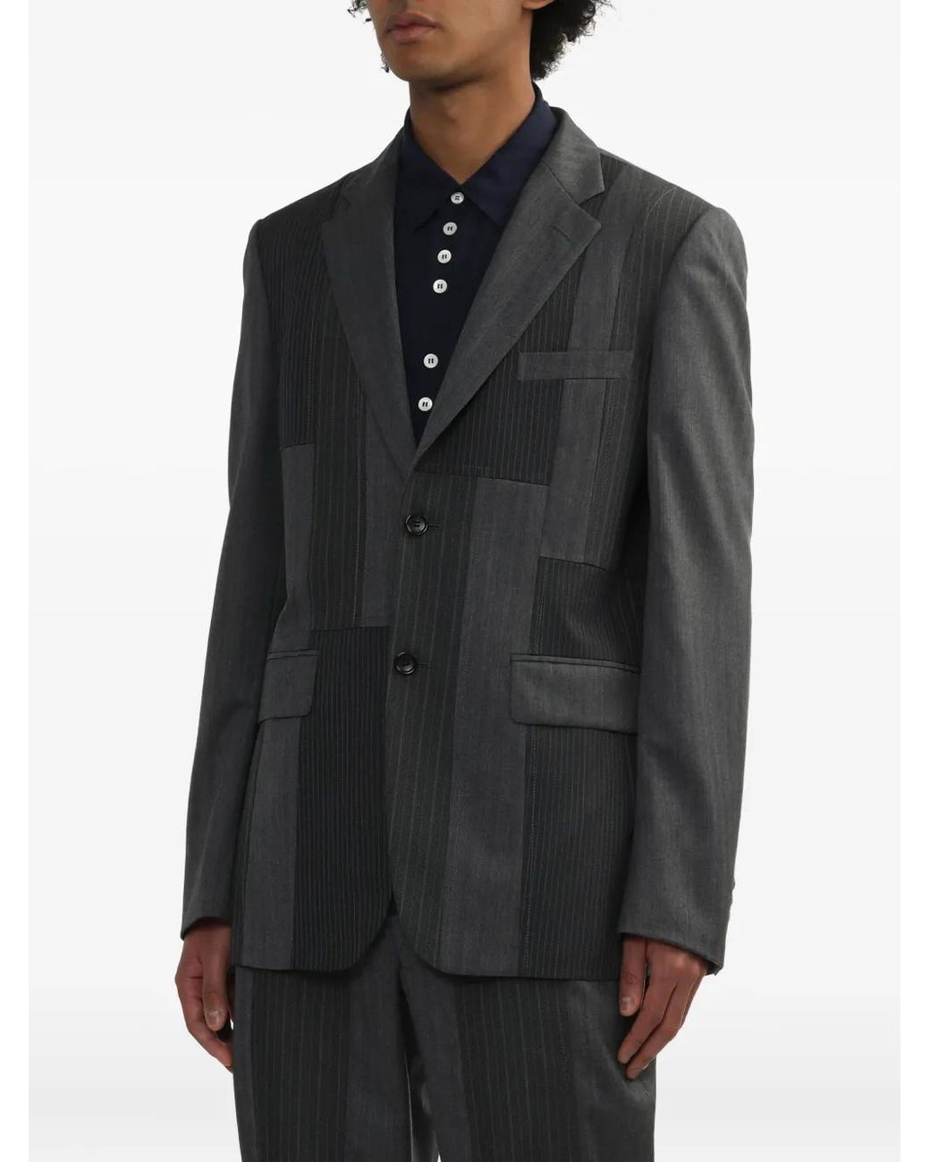 Comme des Garçons Black Pinstripe Patchwork Jacket for men