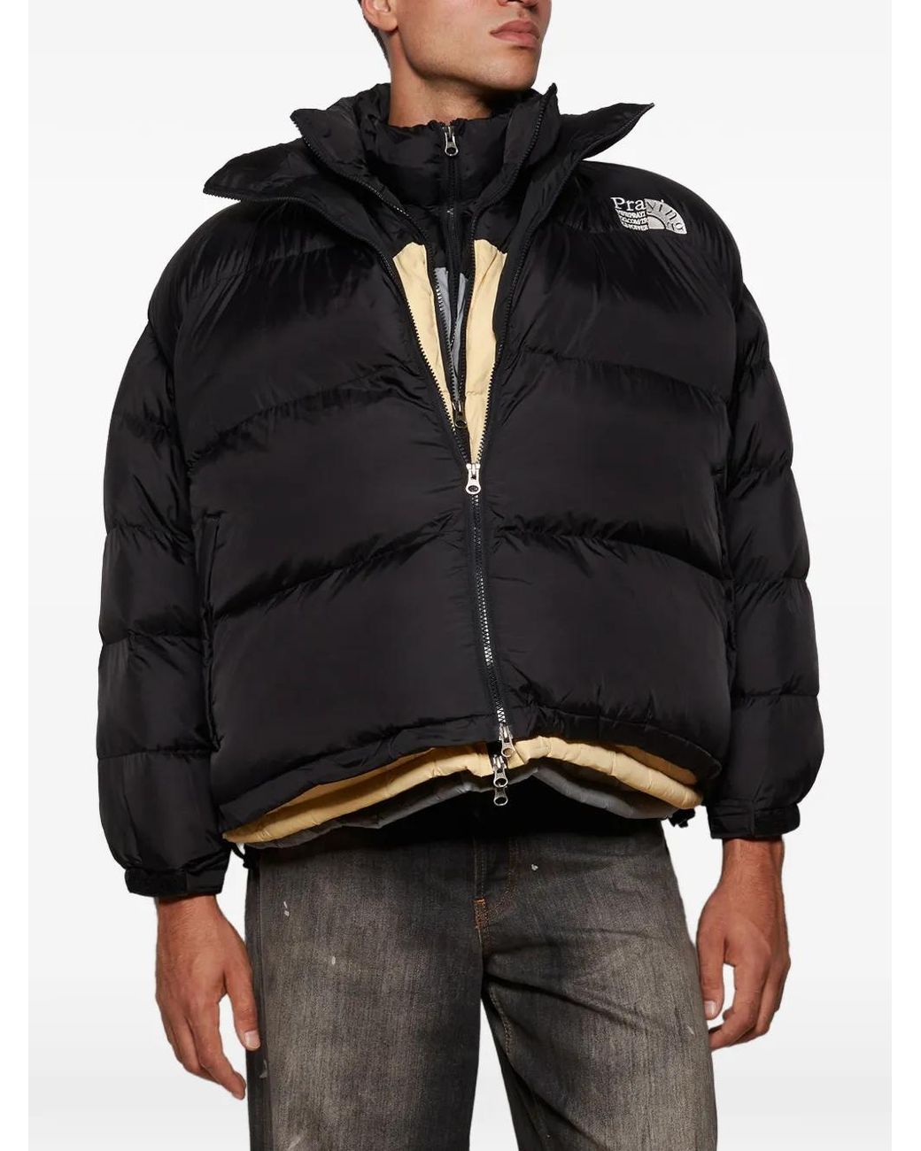 PRAYING Black Triple Puffer Jacket