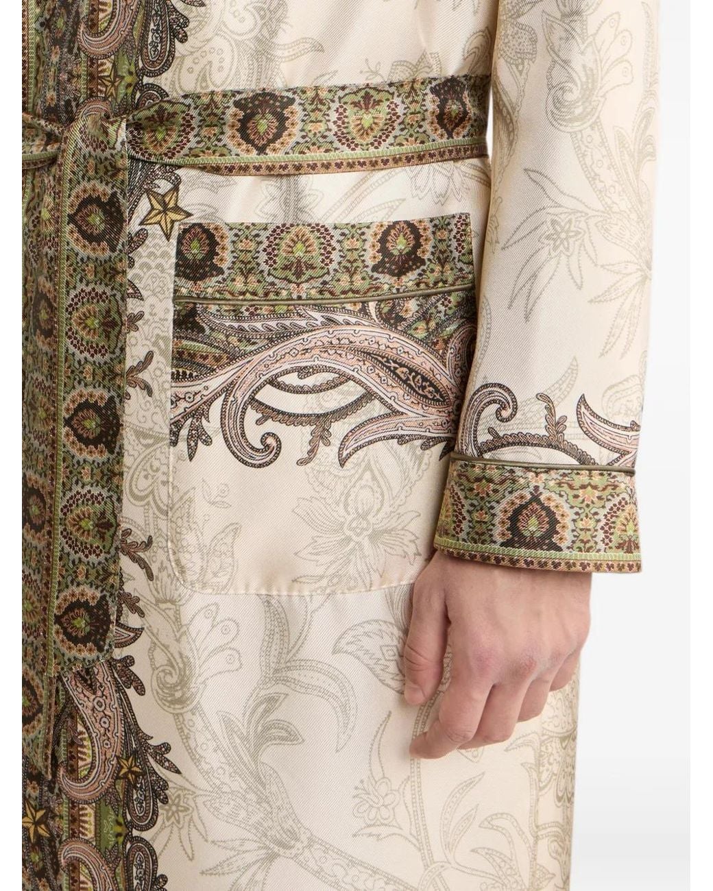 Etro Natural Pegaso Paisley-Print Coat for men
