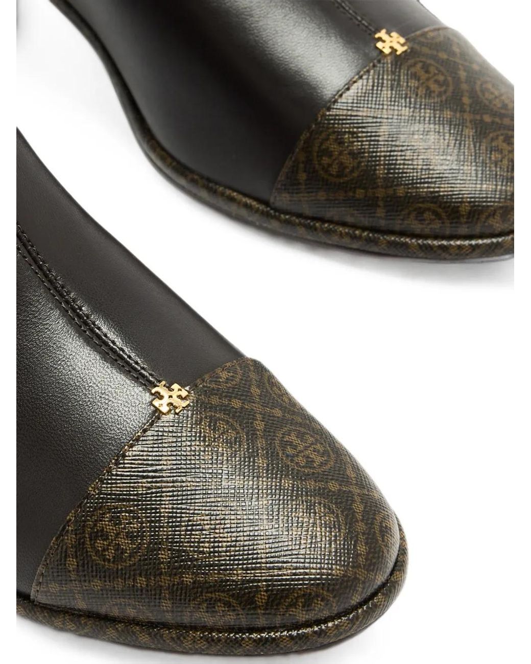 Tory Burch Black T-Monogram Cap-Toe Ankle Boots