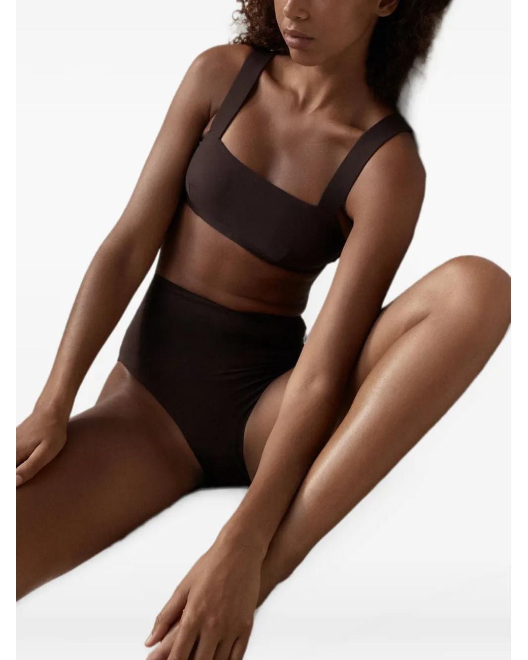 Bondi Born Brown Faith High-Waist Bikini Bottoms