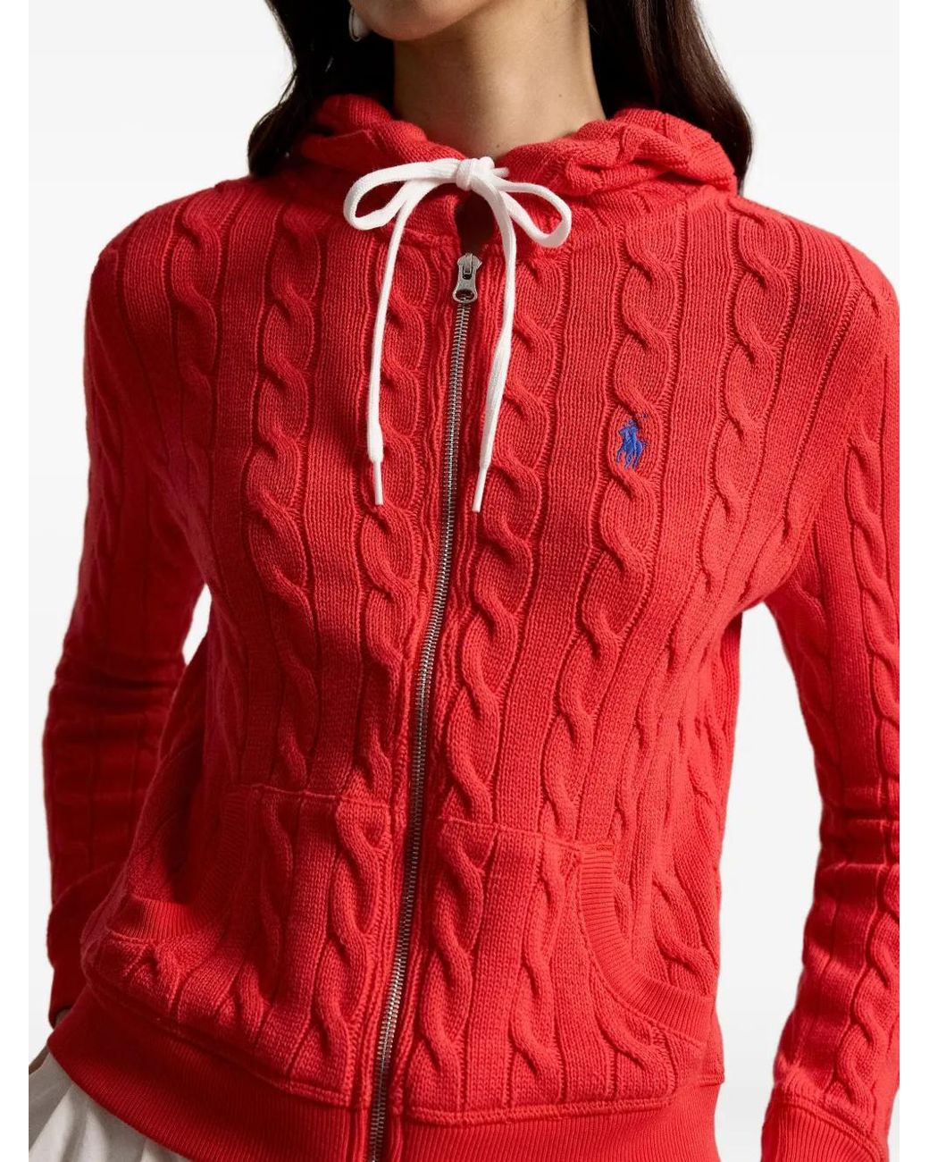 Polo Ralph Lauren ケーブルニット ジップパーカー Red
