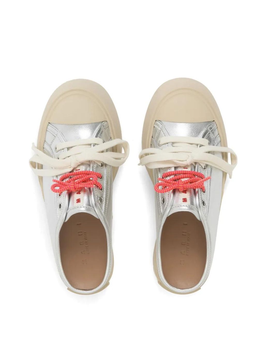 Marni White Leather Pablo Lace-Up Sabots