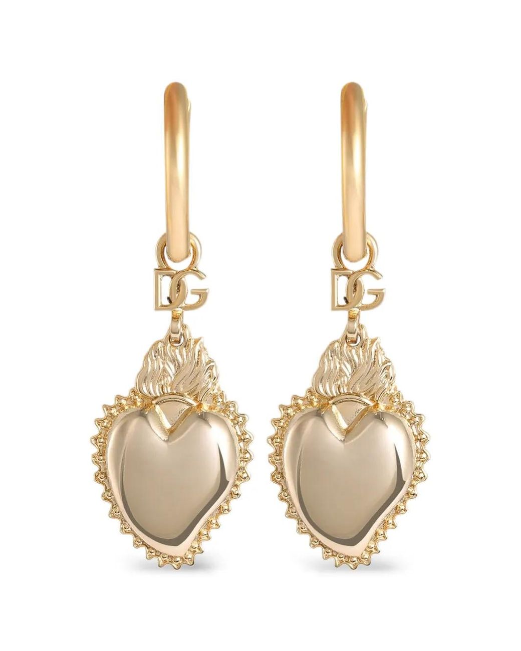 Dolce & Gabbana Metallic Boucles D'Oreilles Cœur