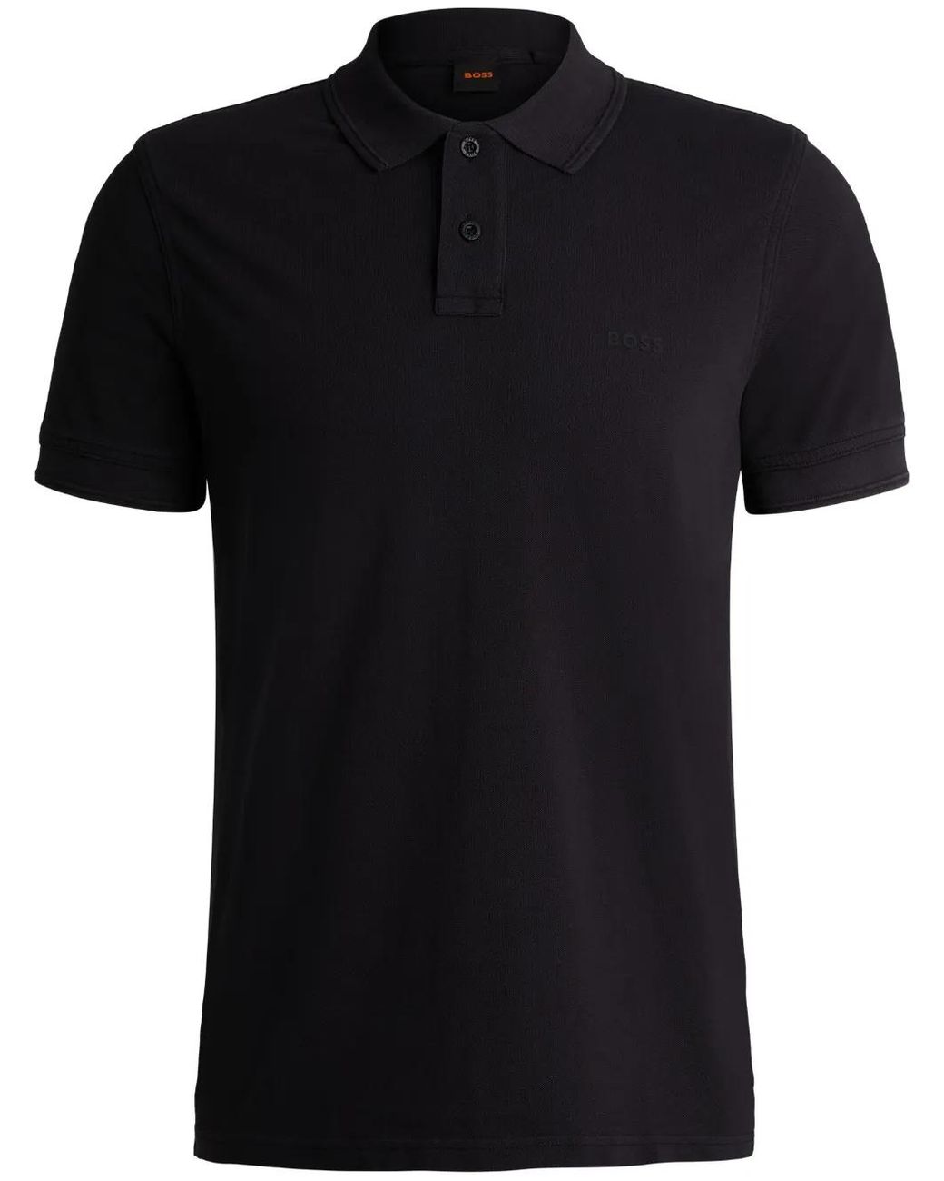 Boss Black Logo-Print Cotton Polo Shirt for men