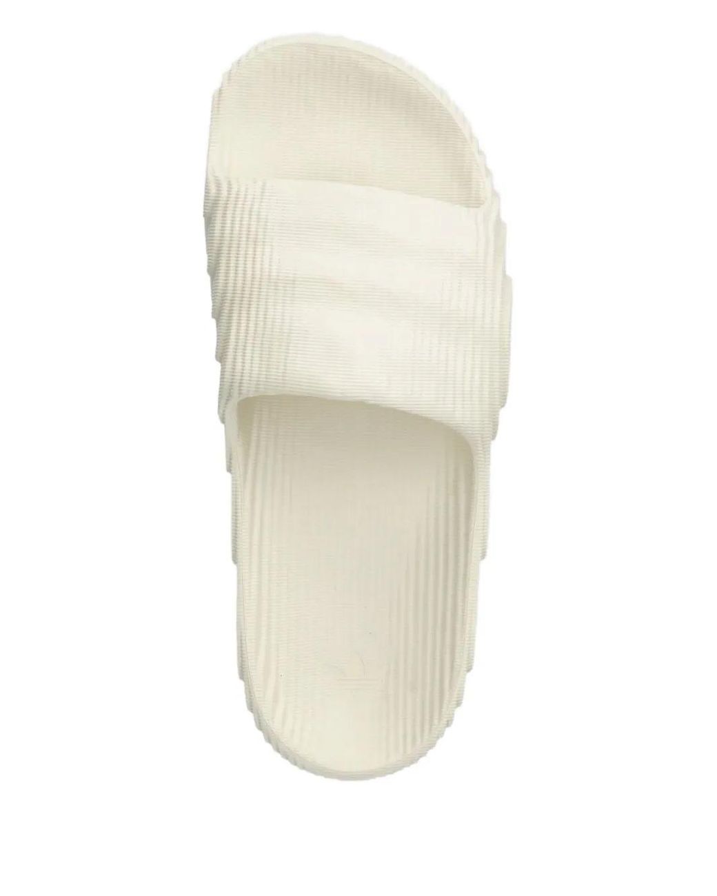 Adidas White Logo-Print Slides