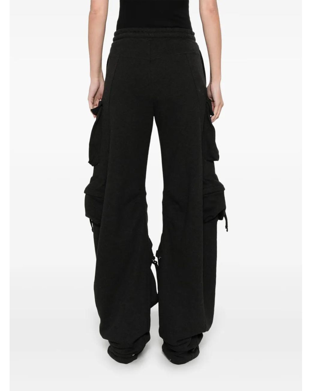 The Attico Black Long Faded Track Pants