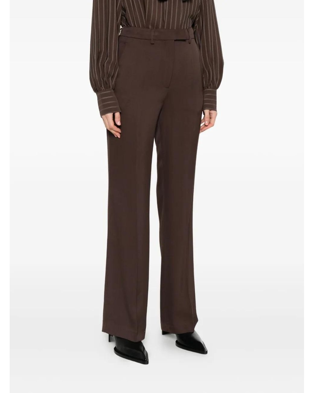 Semicouture Brown Flared Trousers