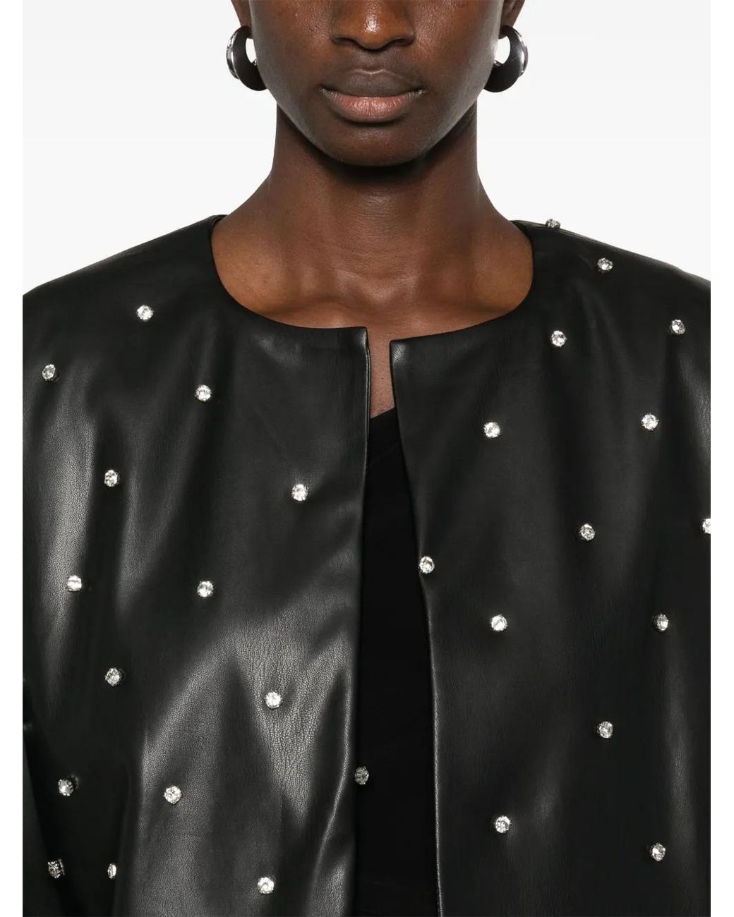 Nissa Black Crystal-Embellished Jacket