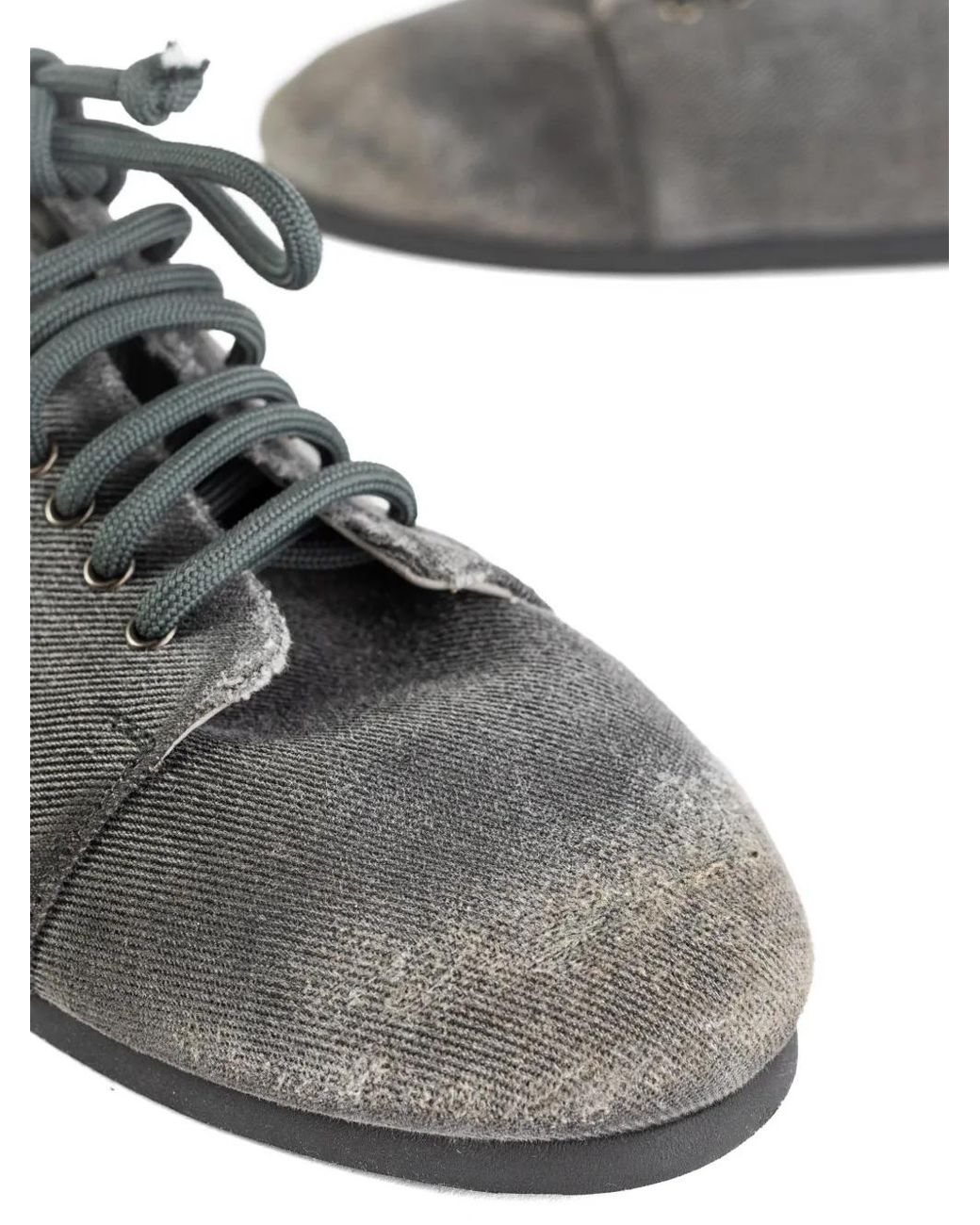 Marsèll White Faded-Effect Denim Derby Shoes