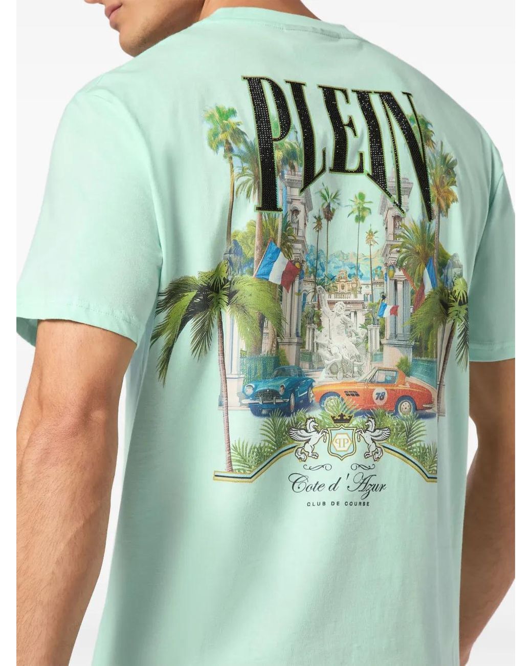 Philipp Plein Green Supercar Racing T-Shirt for men