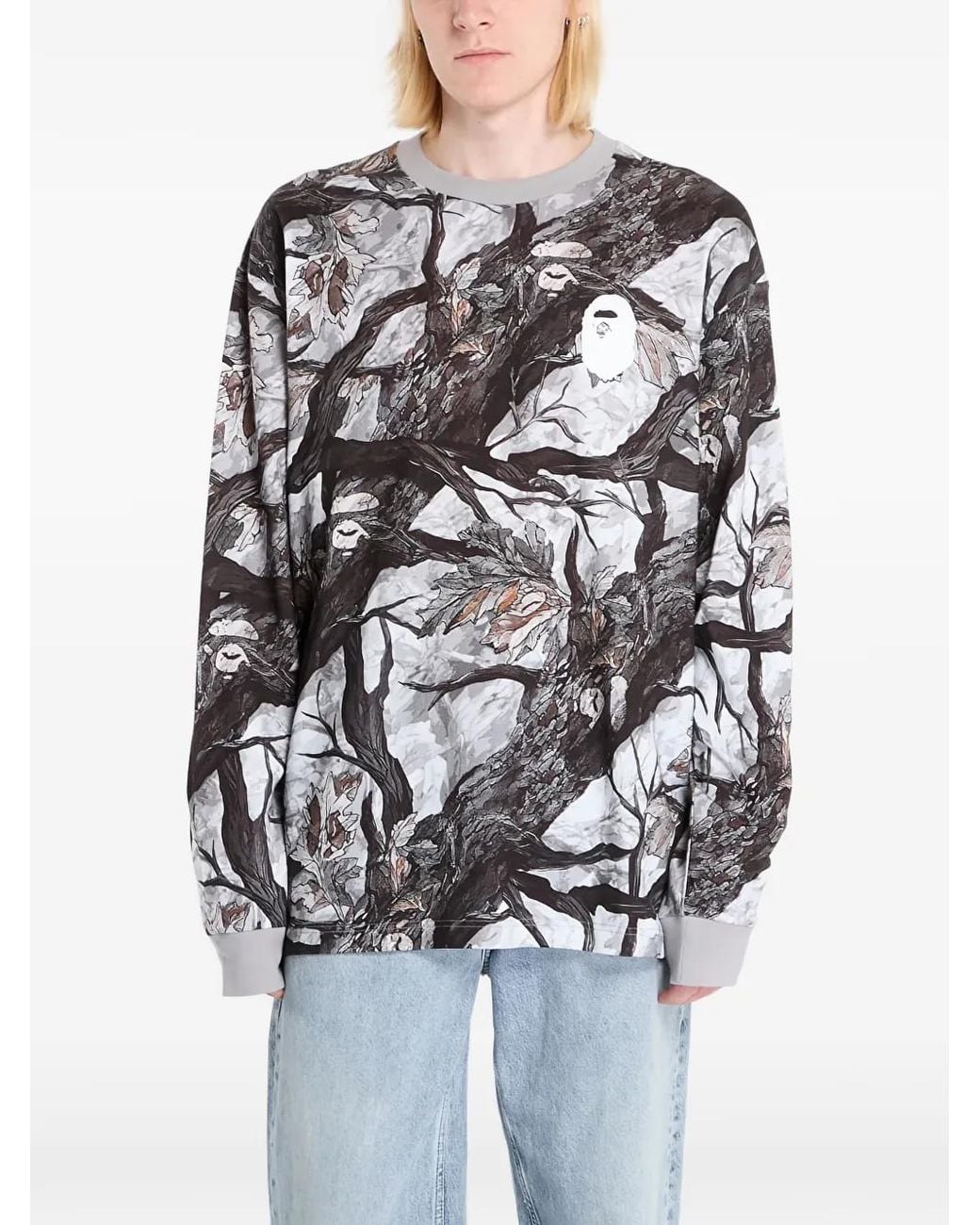 A Bathing Ape Gray Long-Sleeve T-Shirt