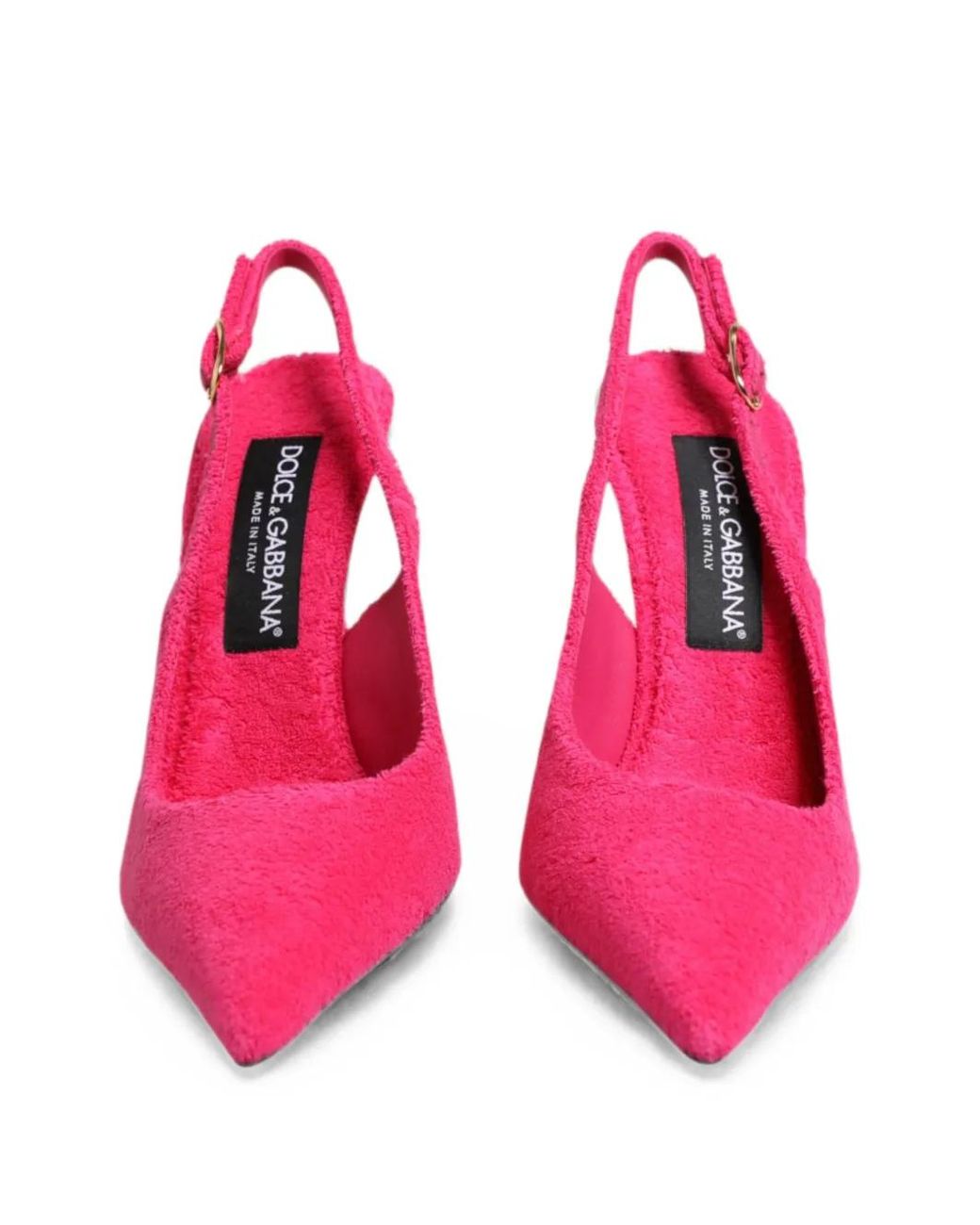 Dolce & Gabbana Pink Terry-Effect Slingback Pumps