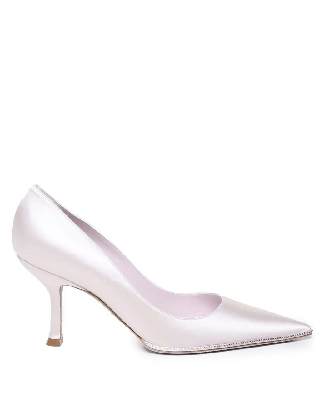 Rene Caovilla White 50Mm Satin Pumps