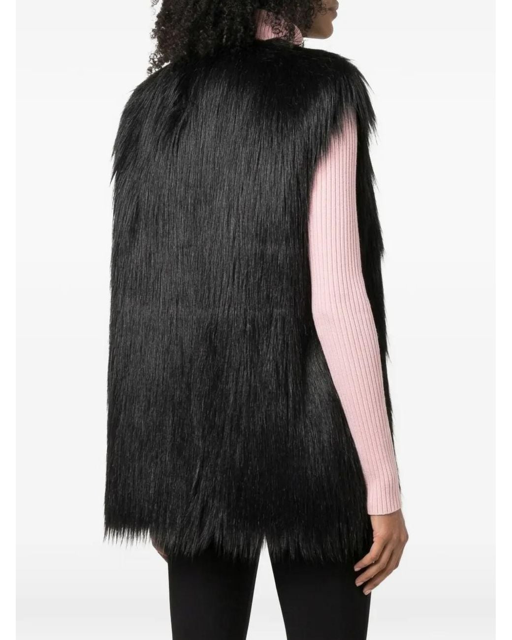 Styland Black Faux-Fur Gilet