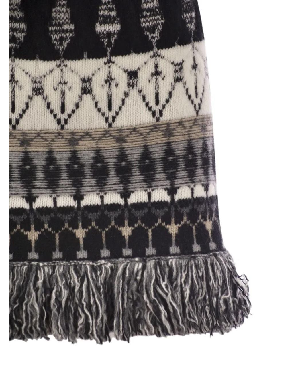 Vanisé Black Striped Jacquard Knitted Skirt