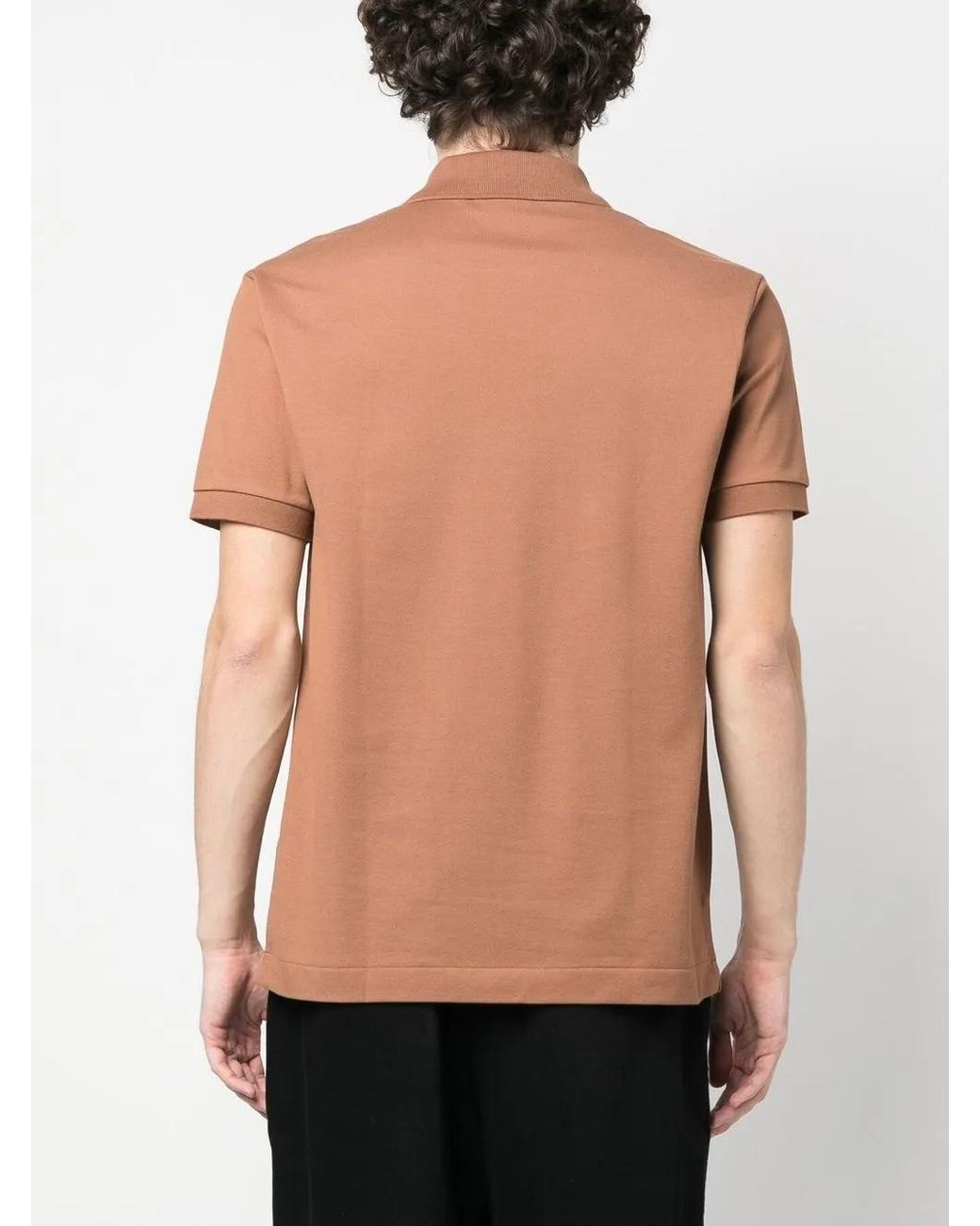 Lacoste Brown Logo-Patch Polo Shirt for men