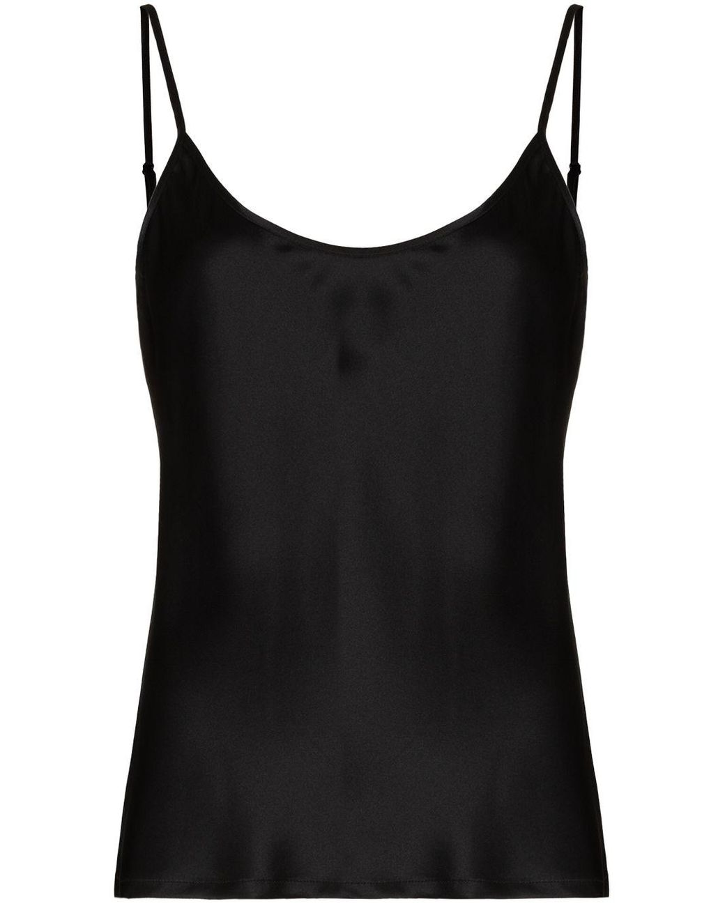 La Perla Silk Scoop-neck Sleeveless Camisole in Black - Lyst