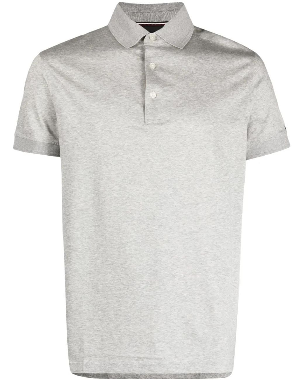 Tommy Hilfiger White Logo-Embroidered Cotton Polo Shirt for men