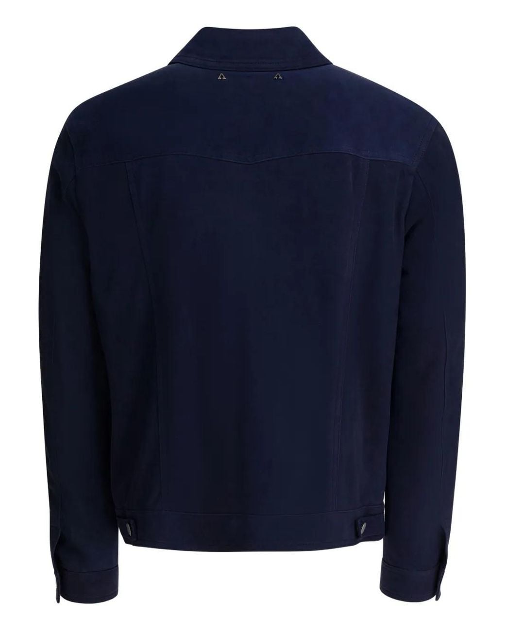 Altum Blue Suede Buttoned Jacket for men
