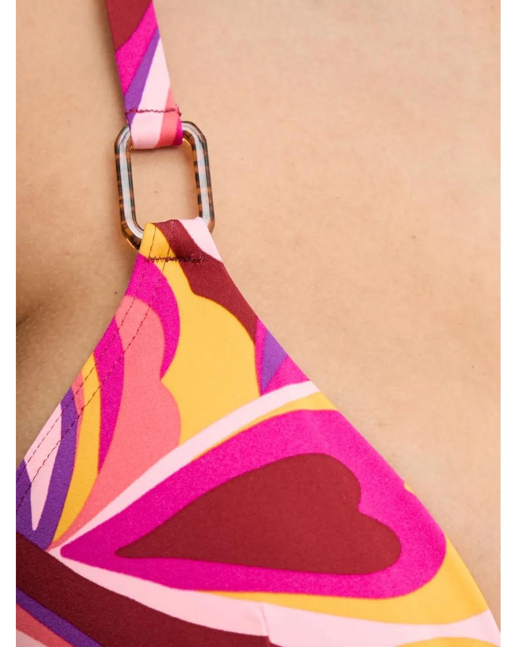 Chantelle Red Abstract-Print Bikini Top