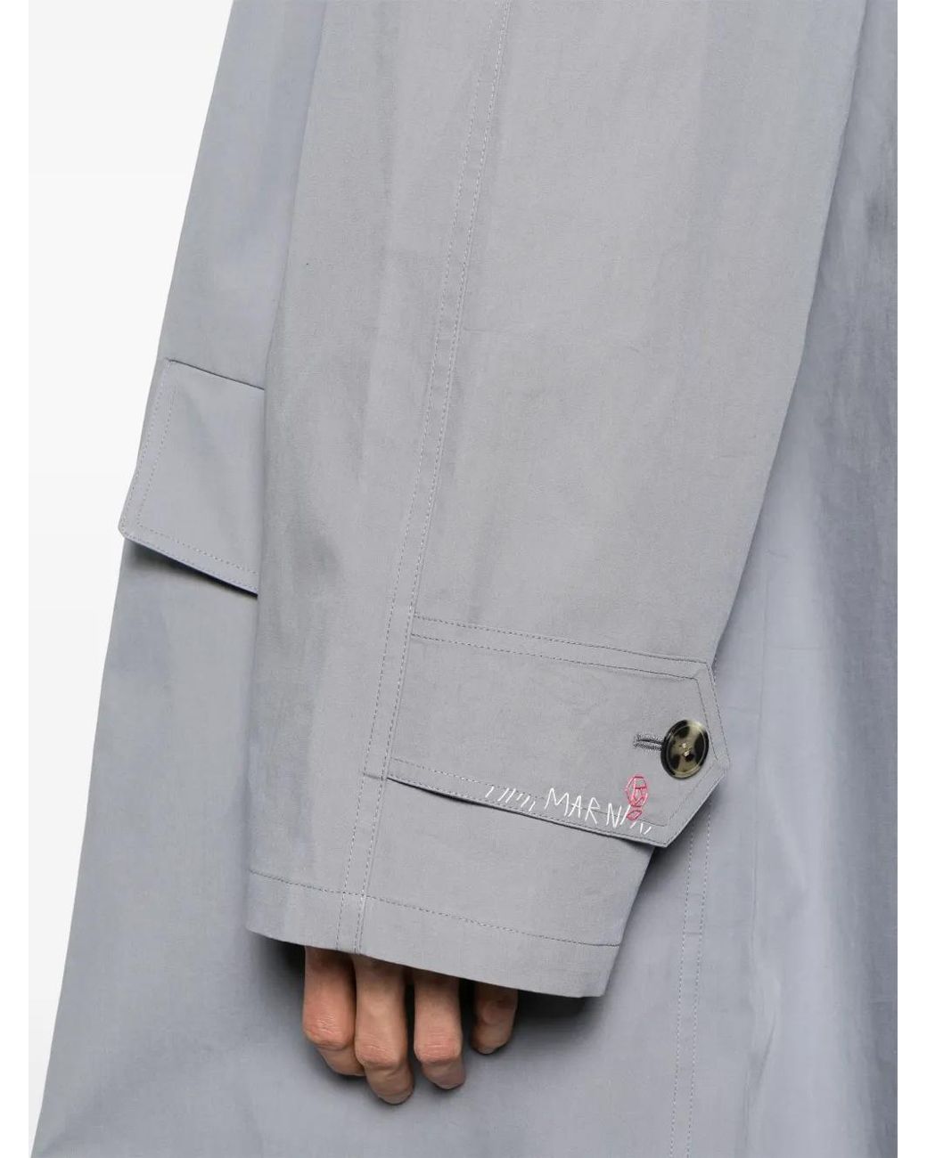 Marni Gray Single-Breasted Maxi Coat for men