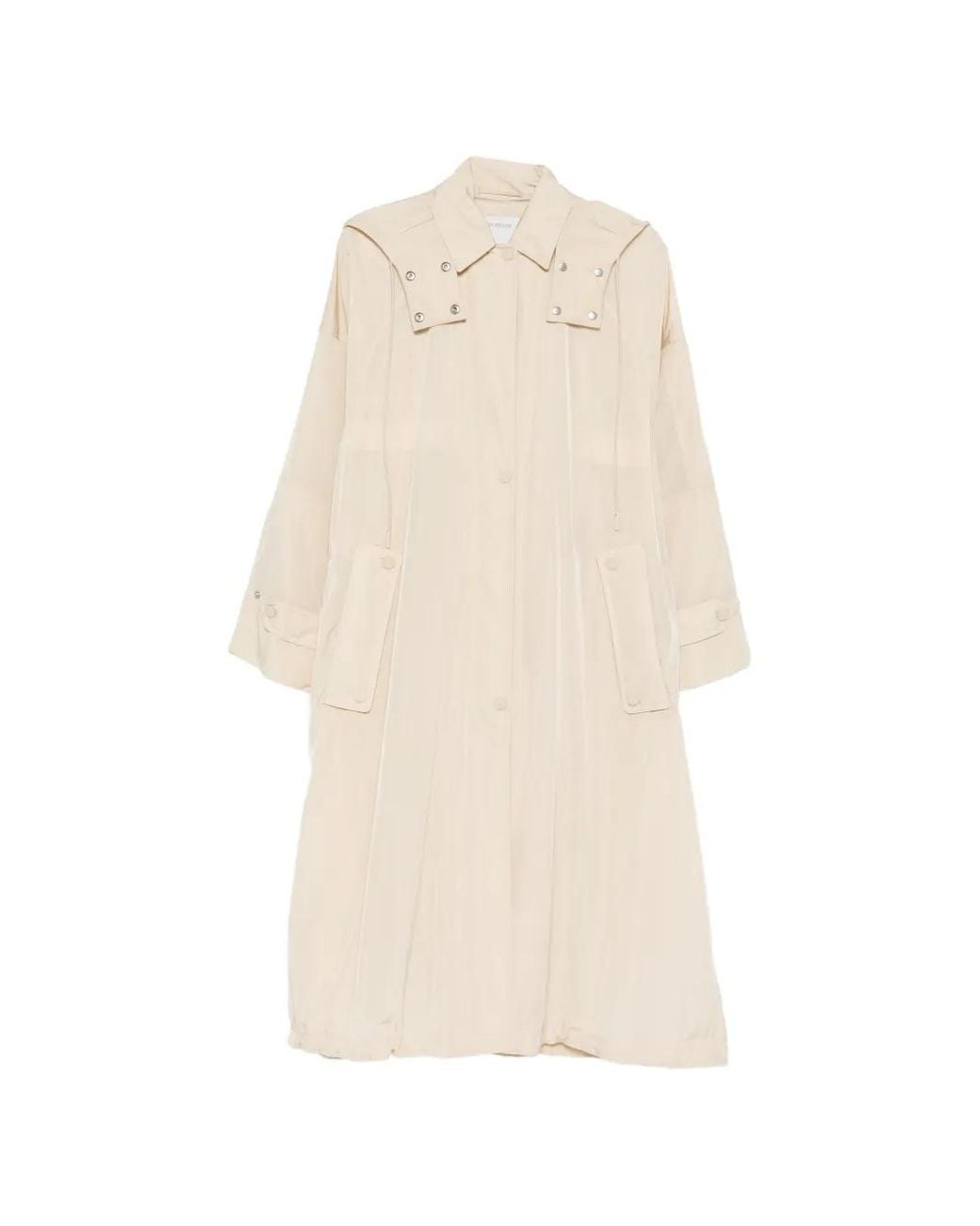 Sportmax White Buttoned Hooded Coat