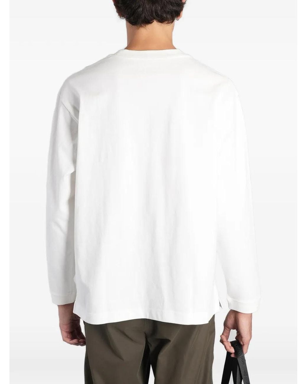 And Wander White Carabiner-Detail Long-Sleeve T-Shirt