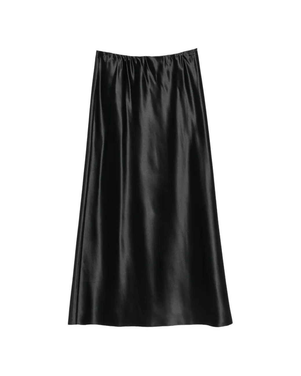 Styland Black Piped-Trim Maxi Skirt