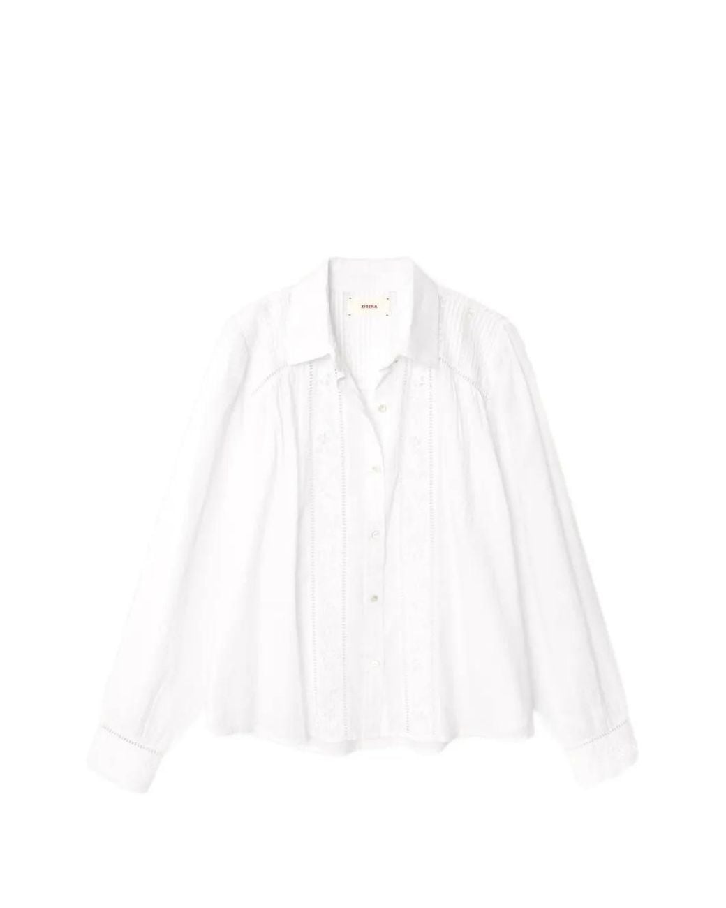 Xirena White Viviana Lace-Trim Shirt